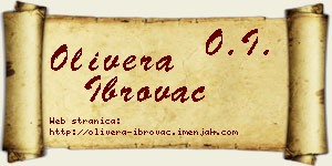 Olivera Ibrovac vizit kartica
